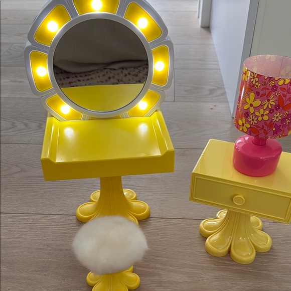 American Girl Doll - Julie’s Vanity and Bedside Table. Vanity lights up. - Picture 2 of 2